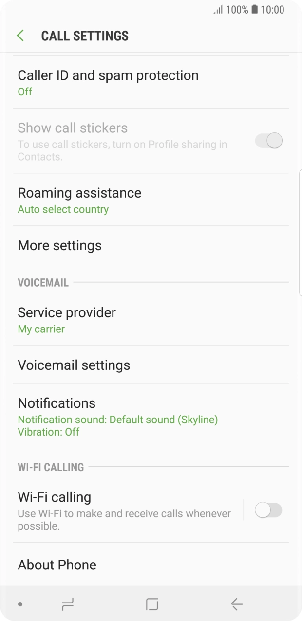 Press Voicemail settings.