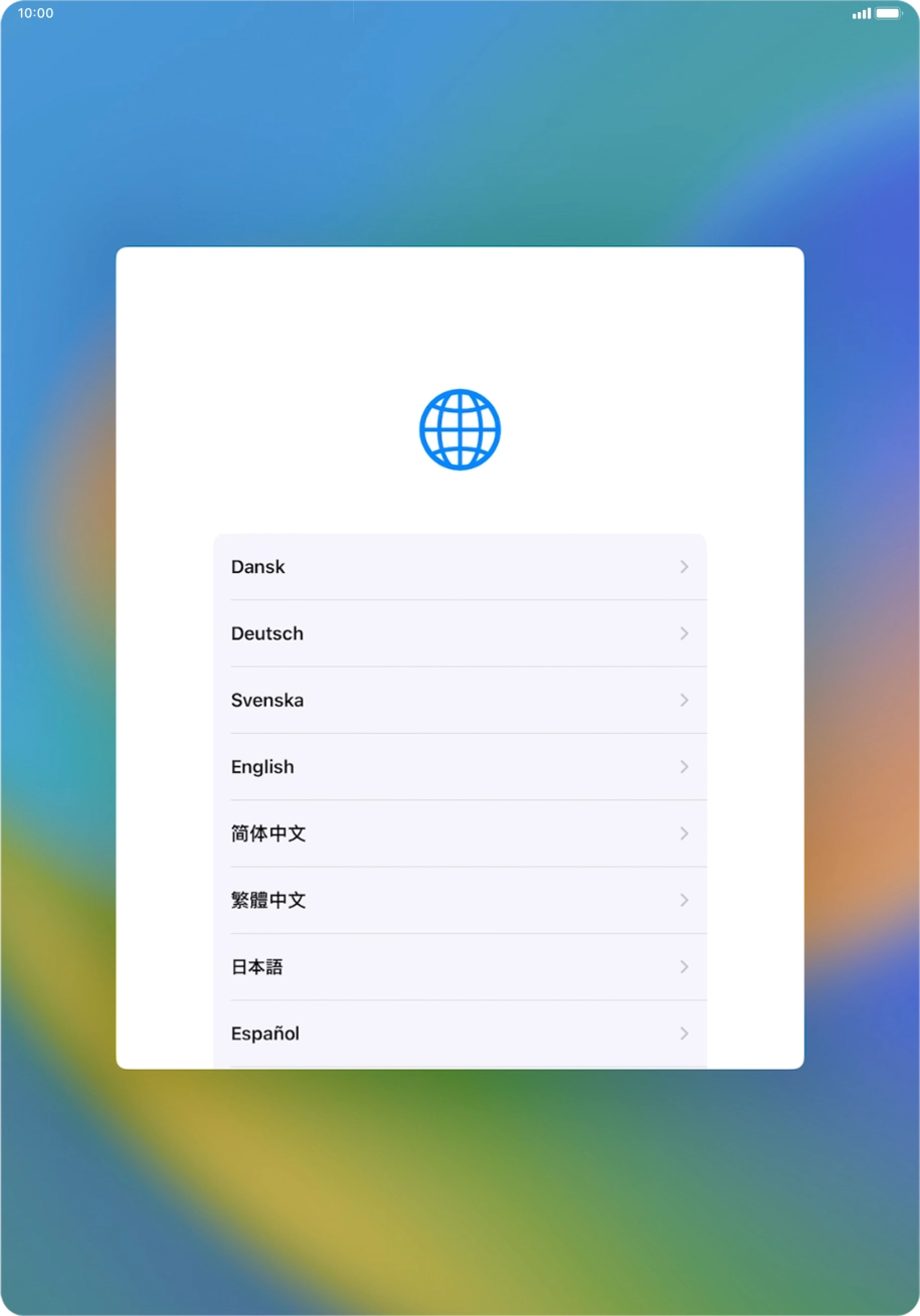 Press the required language. Press the required language.
