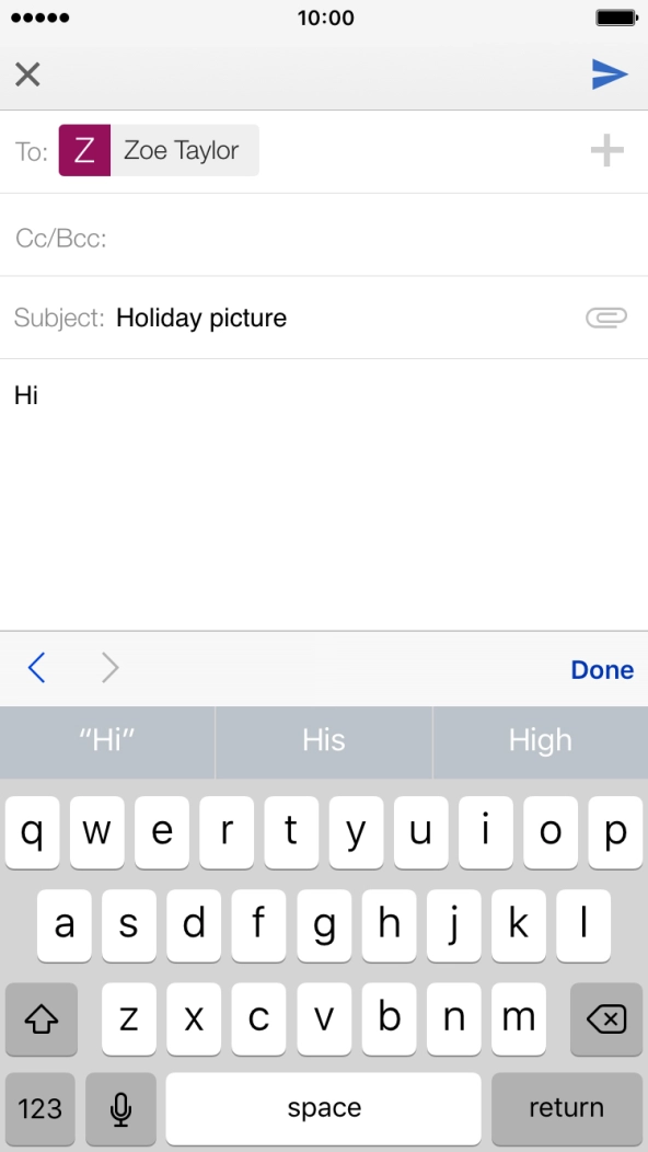 Press the send icon.