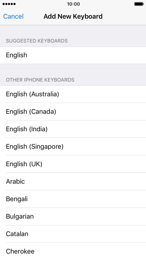Press the required language to add it.