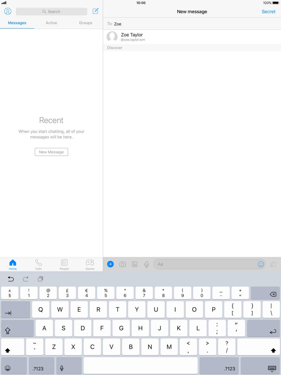 Press the required contact.