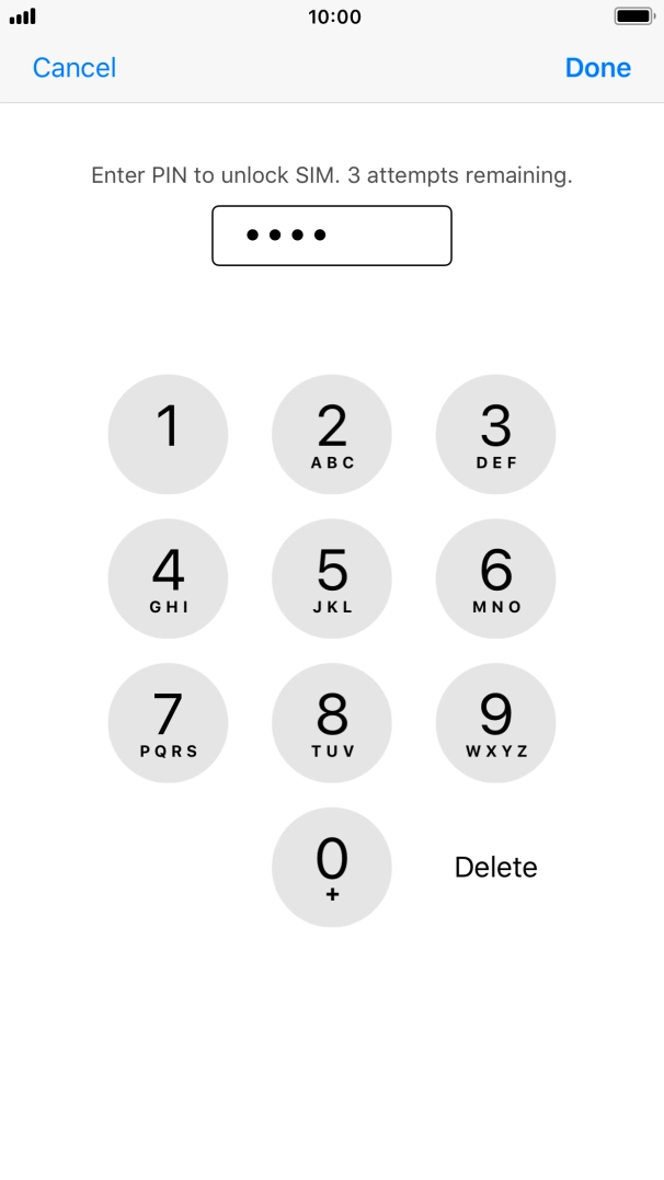 Key in your PIN and press Done. Key in your PIN and press Done.