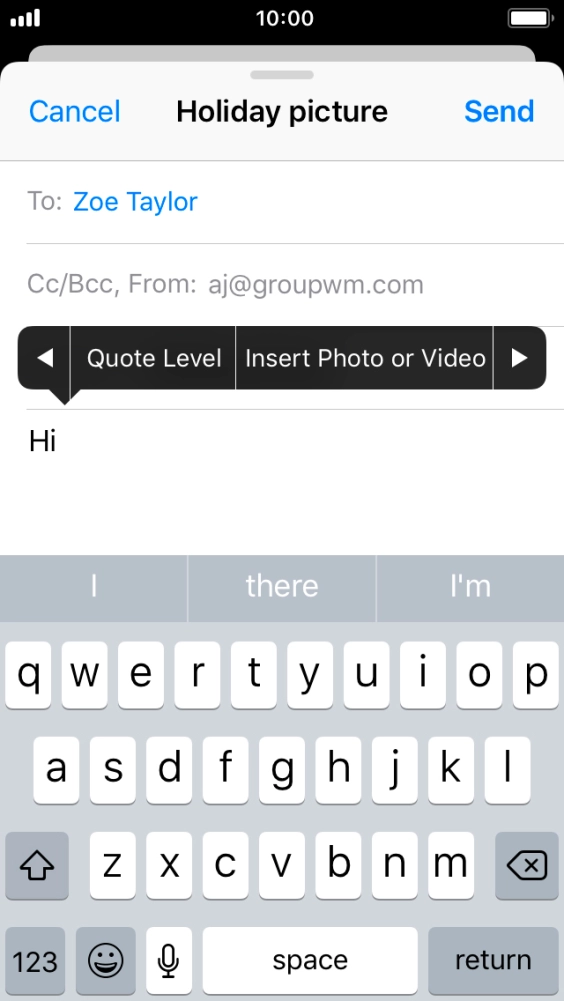 Press Insert Photo or Video and follow the instructions on the screen to attach a picture or a video clip.
