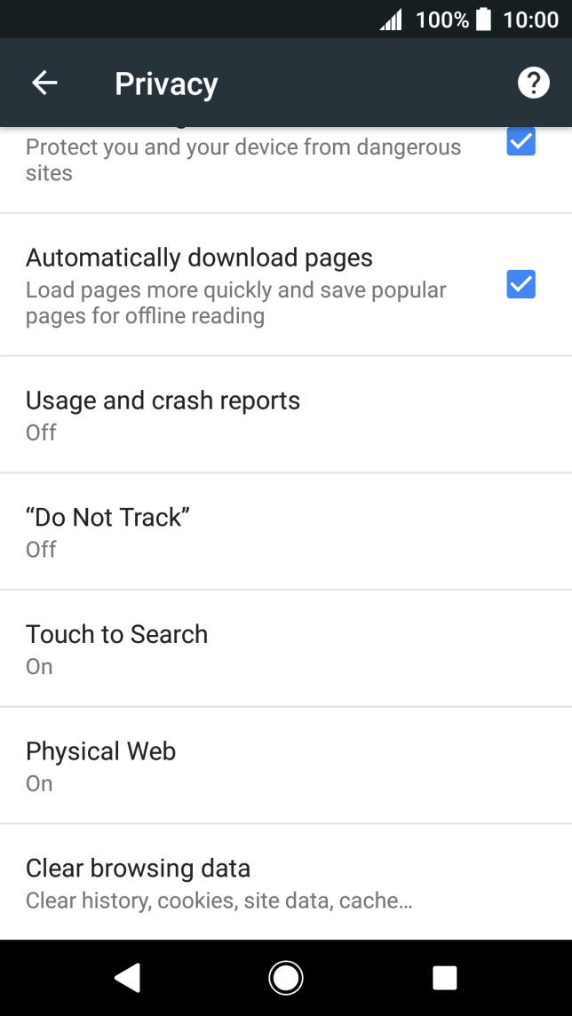 Press Clear browsing data. Press Clear browsing data.
