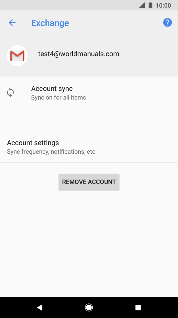 Press REMOVE ACCOUNT.