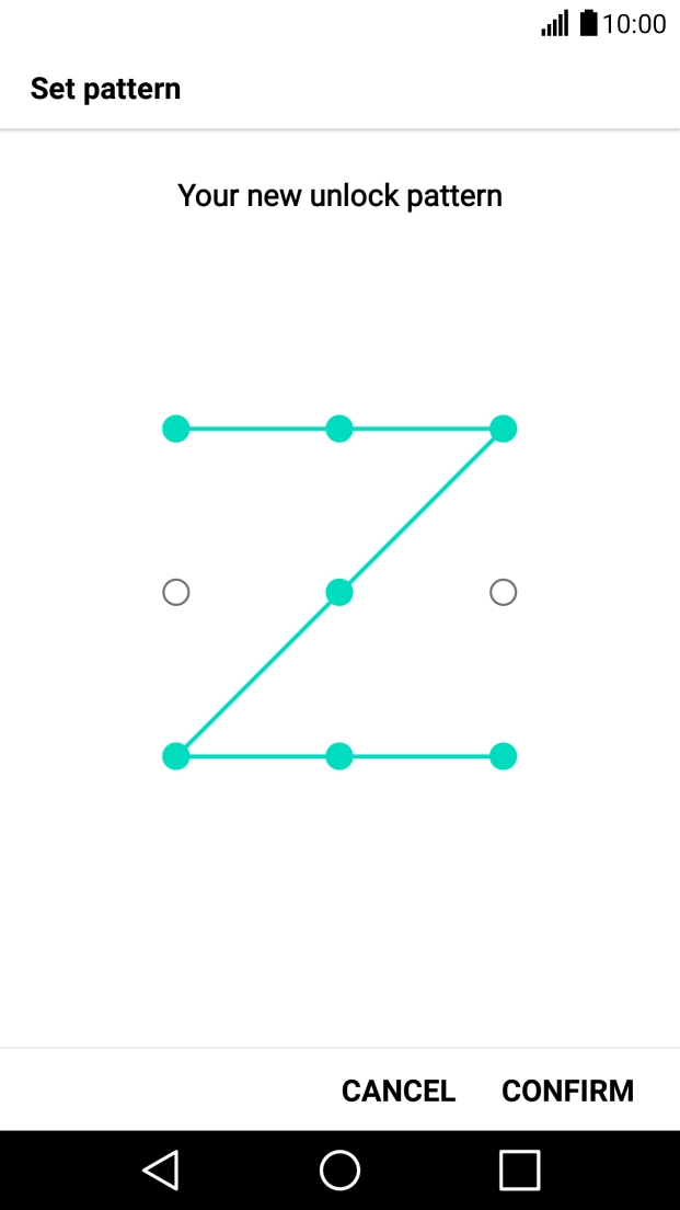 Repeat the selected phone lock code and press CONFIRM.