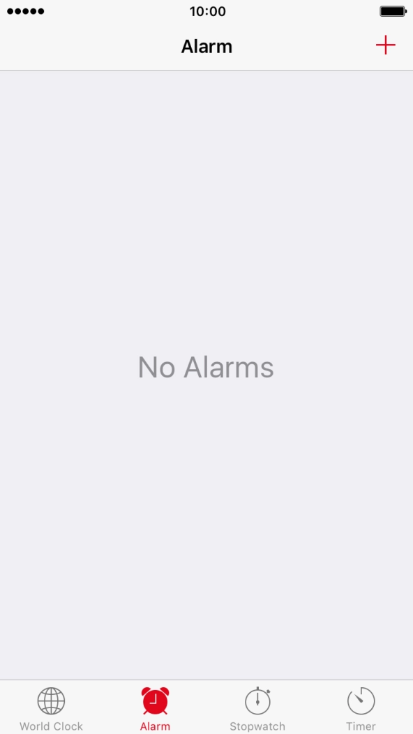 Press the new alarm icon.