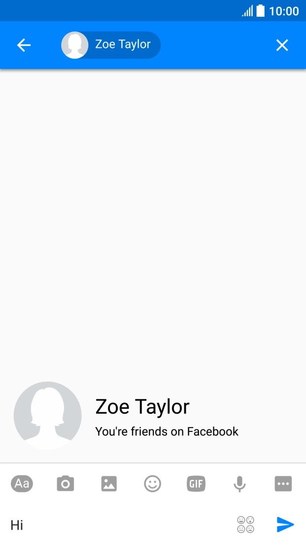 Write the required message and press the send icon.