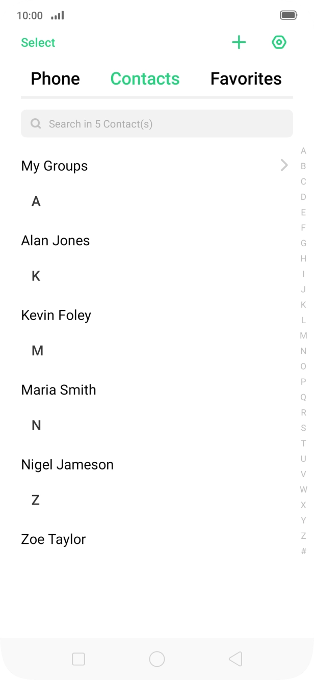 Press the new contact icon.