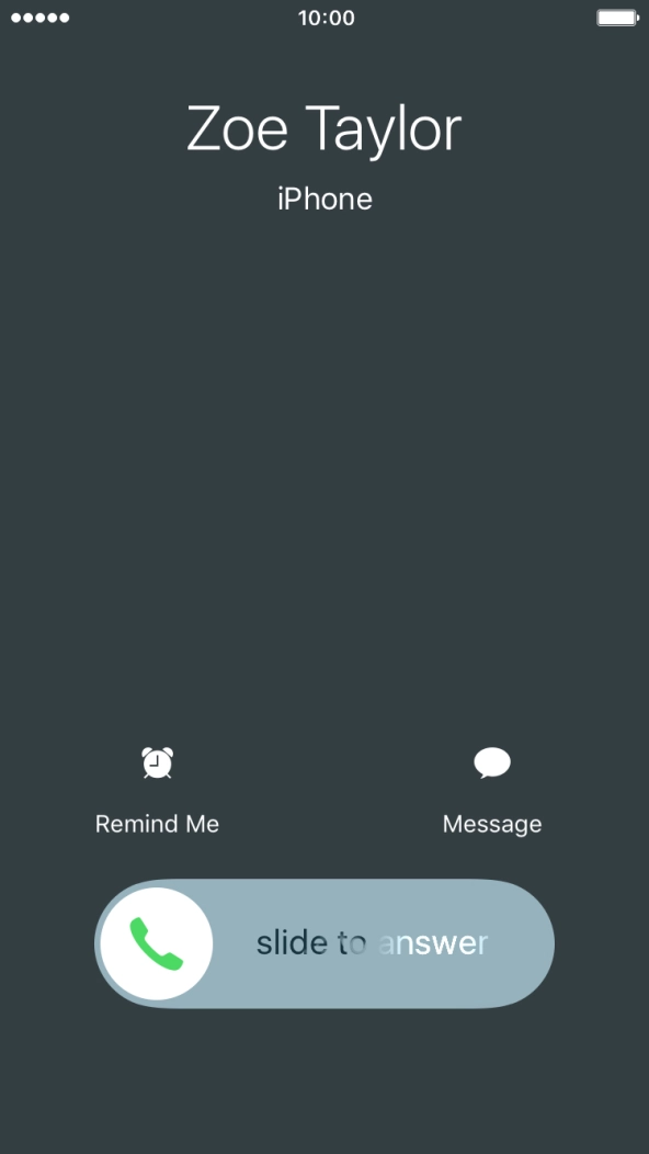 Press and drag the accept call icon right.