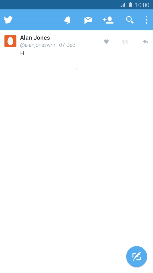 Press the new tweet icon. Press the new tweet icon.