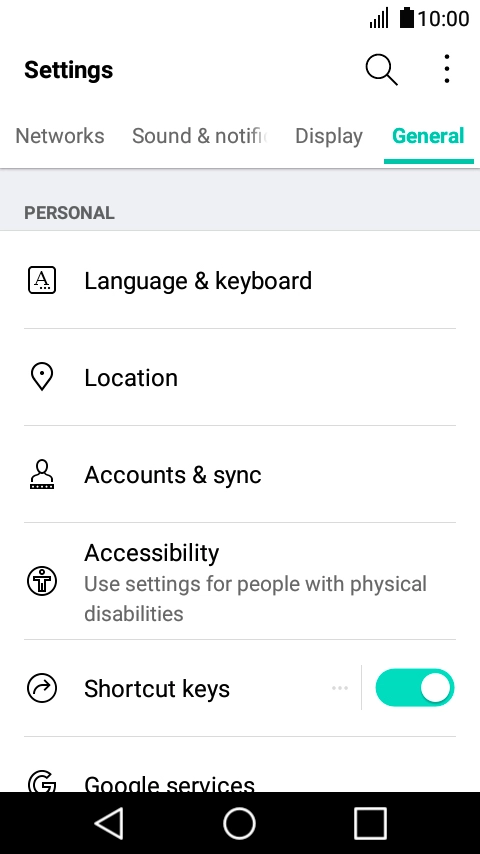 Press Accounts & sync. Press Accounts & sync.