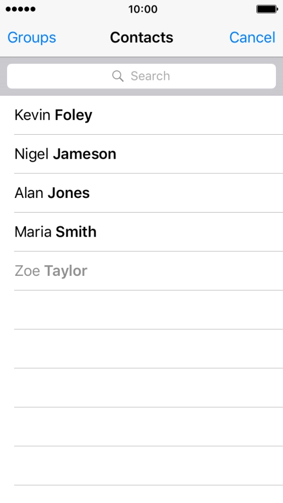 Press the required contact.