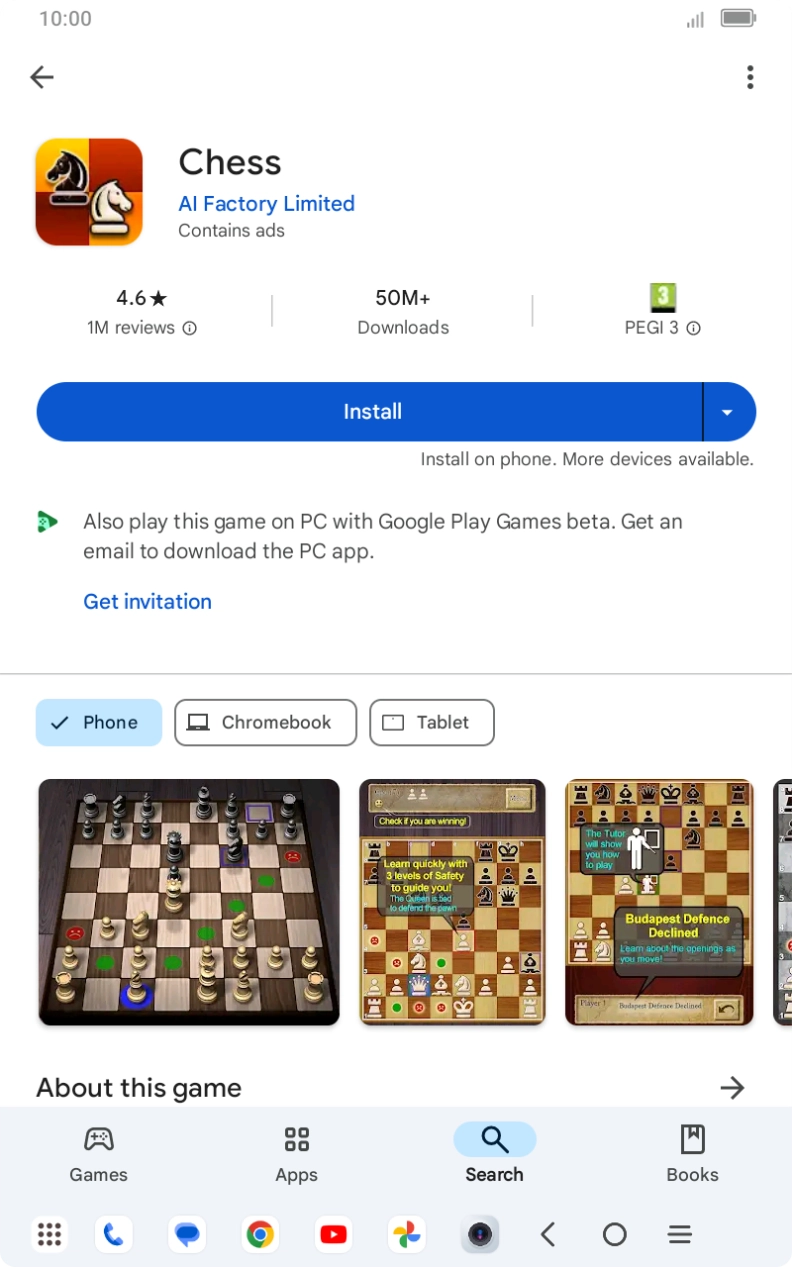 Press Install and follow the instructions on the screen to install the app.