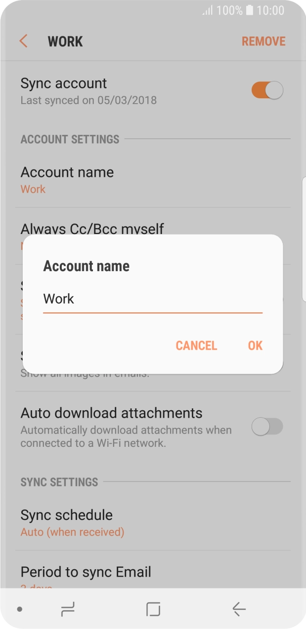 Key in the required name and press OK.