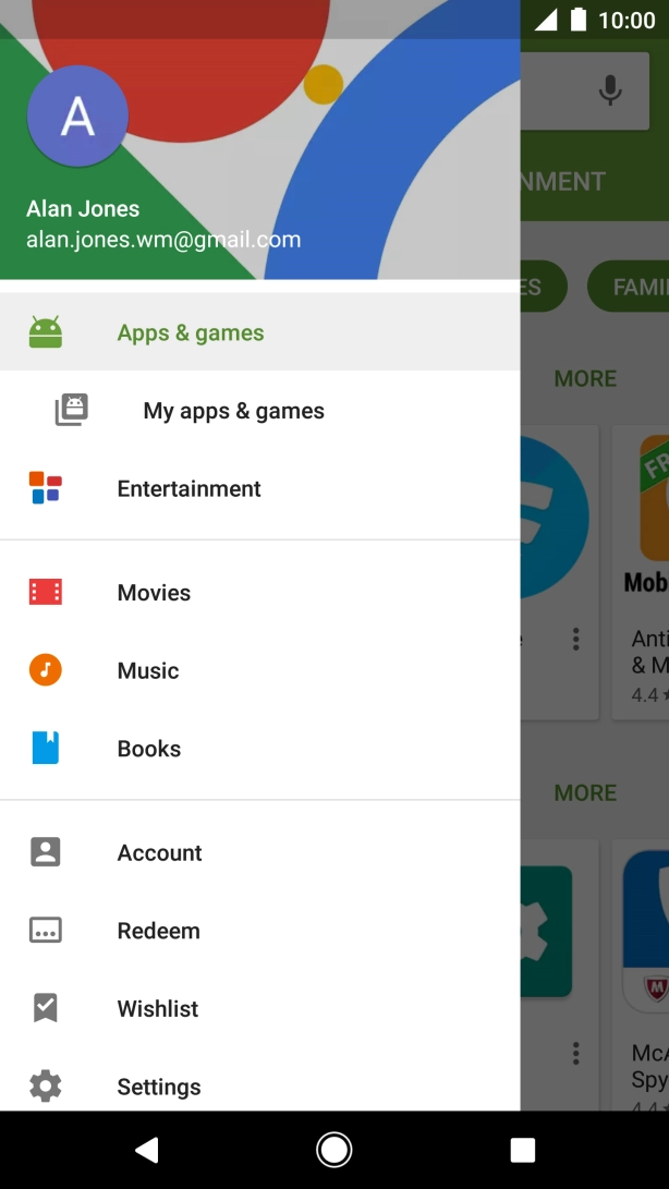 Press My apps & games.