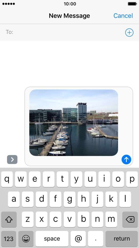 Press the search field and key in the first letters of the recipient's name.