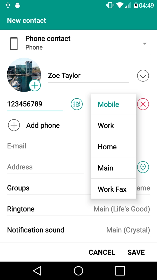 Press the required number type.