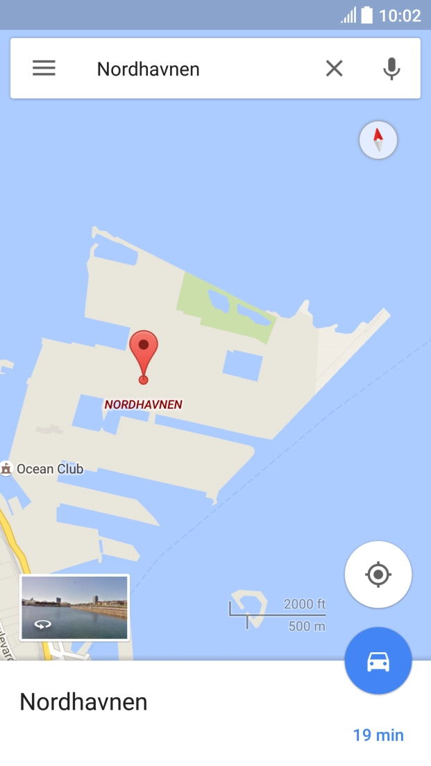 Press the destination at the bottom of the screen.