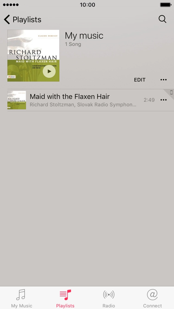 Go to the required category or playlist and press the required audio file.