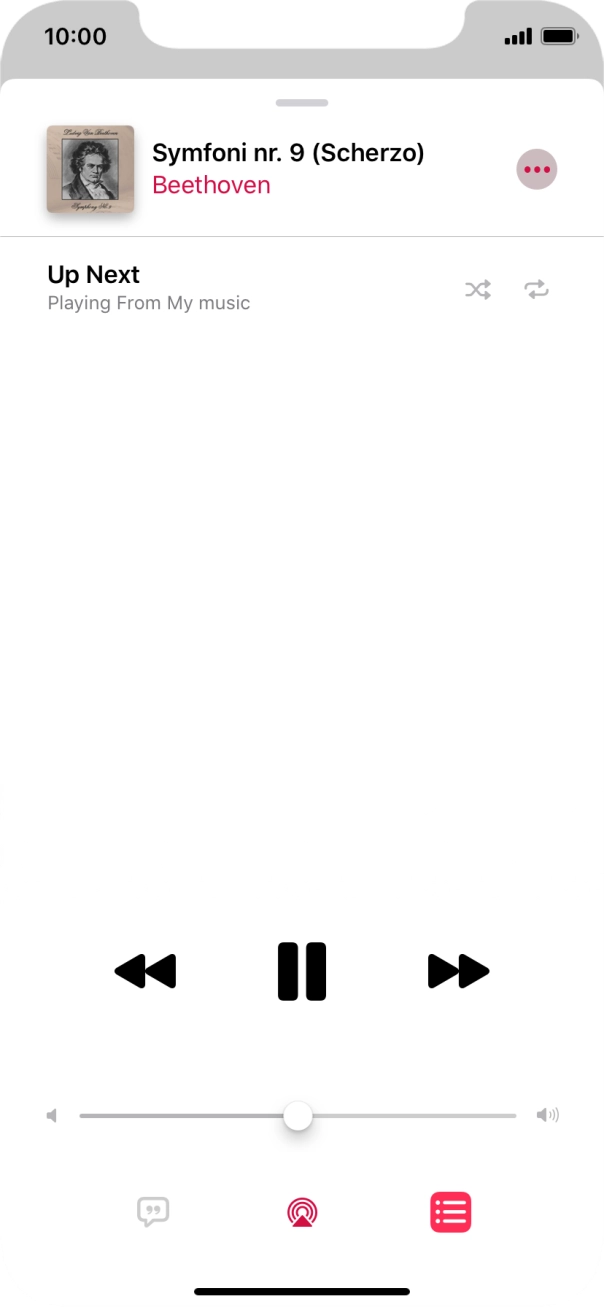 Press the shuffle icon to turn the function on or off.