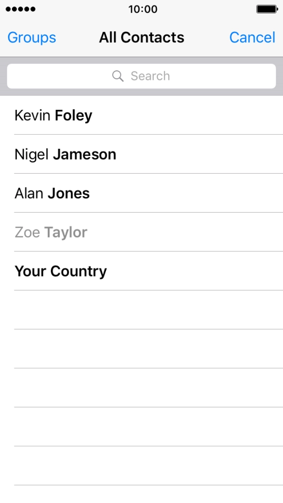 Press the required contact.