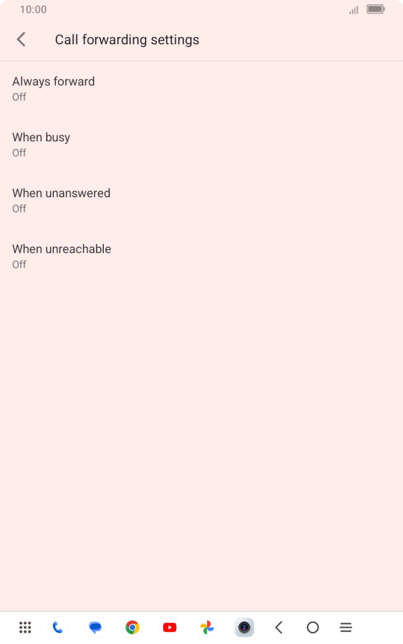 Press the required divert type.