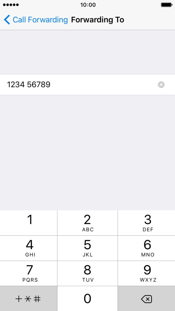 Key in the required number and press Call Forwarding.