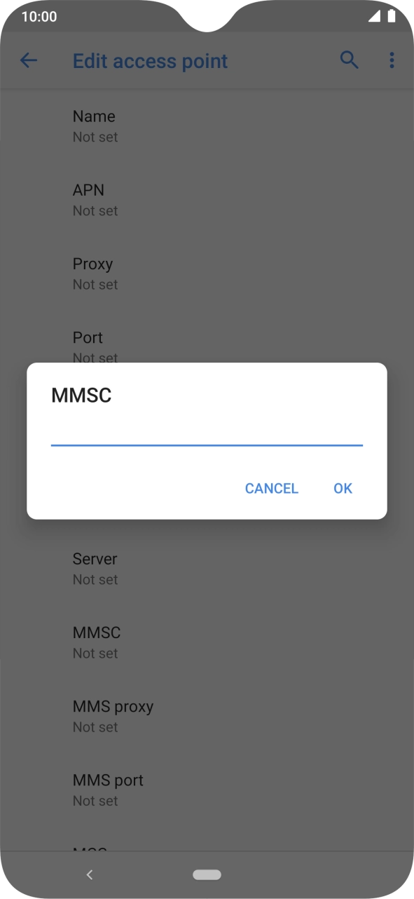 Key in http://mmsc.telstra.com:8002 and press OK.