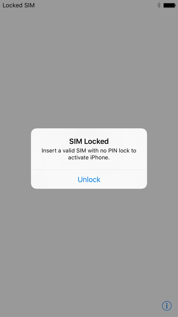 If your SIM is locked, press Unlock.