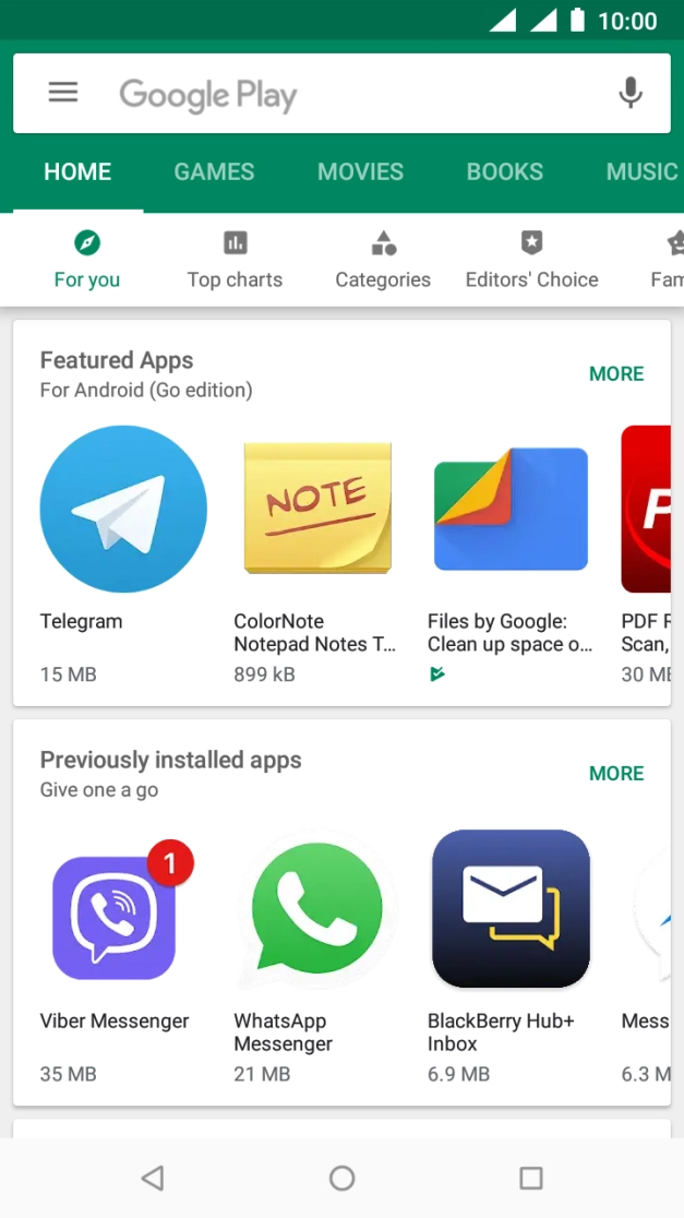 Press the search field.