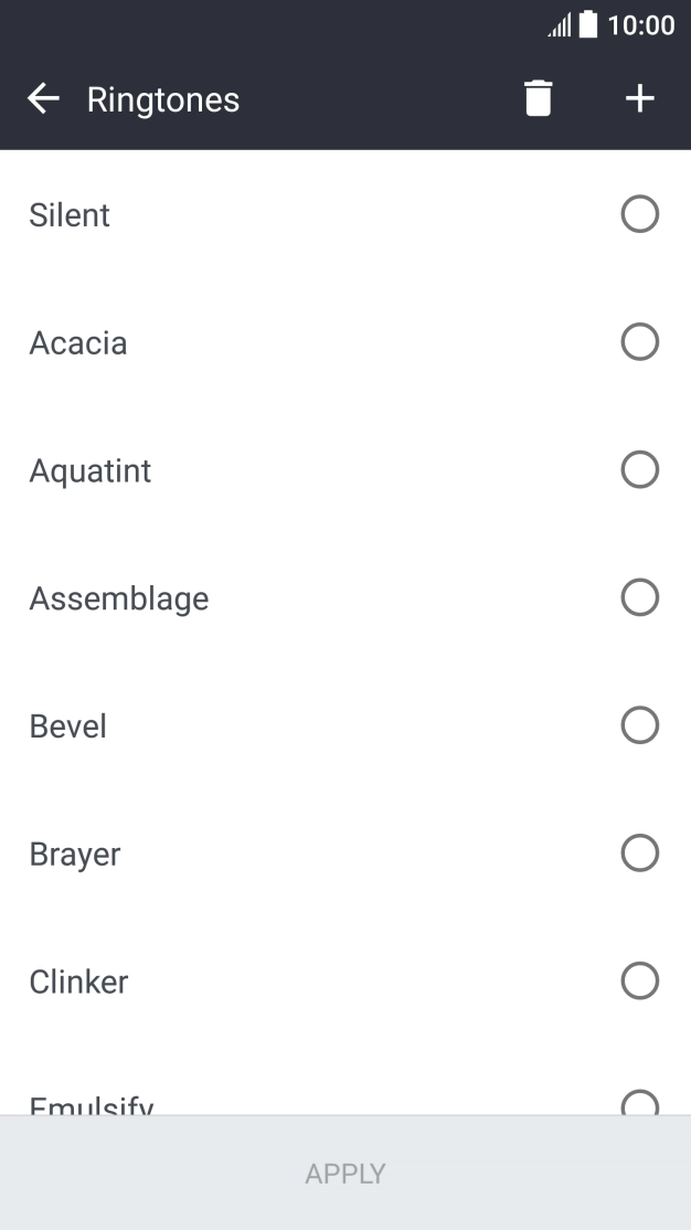 Press the add ring tone icon and go to the required ring tone.