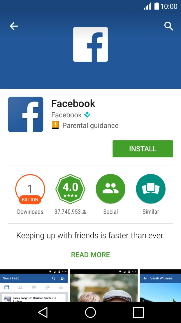 Press INSTALL and follow the instructions on the screen to install the app.