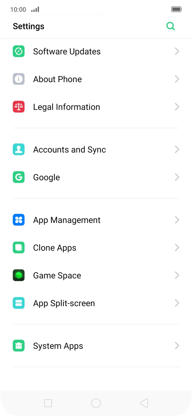 Press Accounts and Sync.