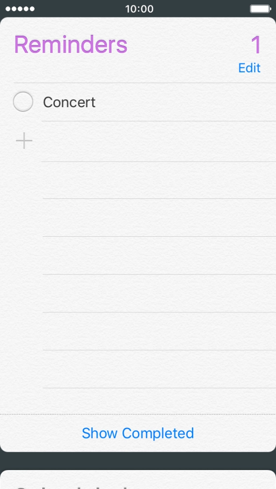 Press the field next to the reminder.