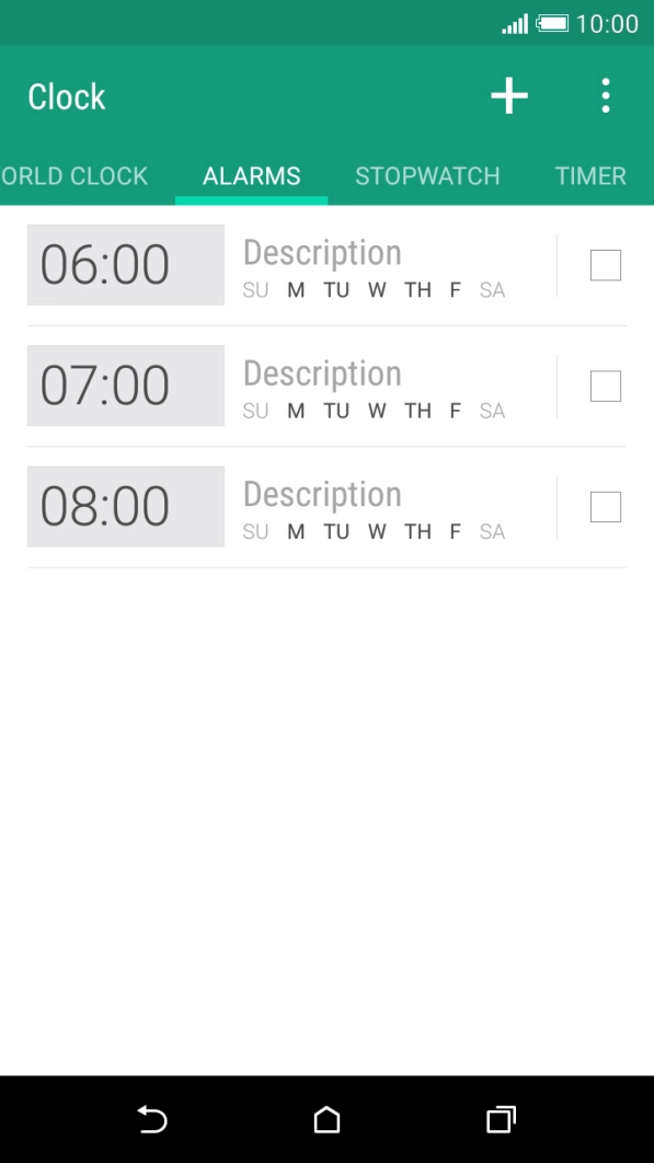 Press the new alarm icon.