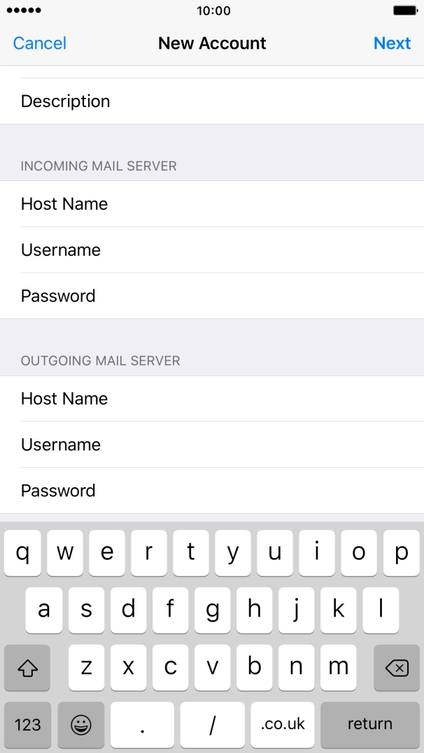 Press Username and key in the username for your Telstra email account. Press Username and key in the username for your Telstra email account.