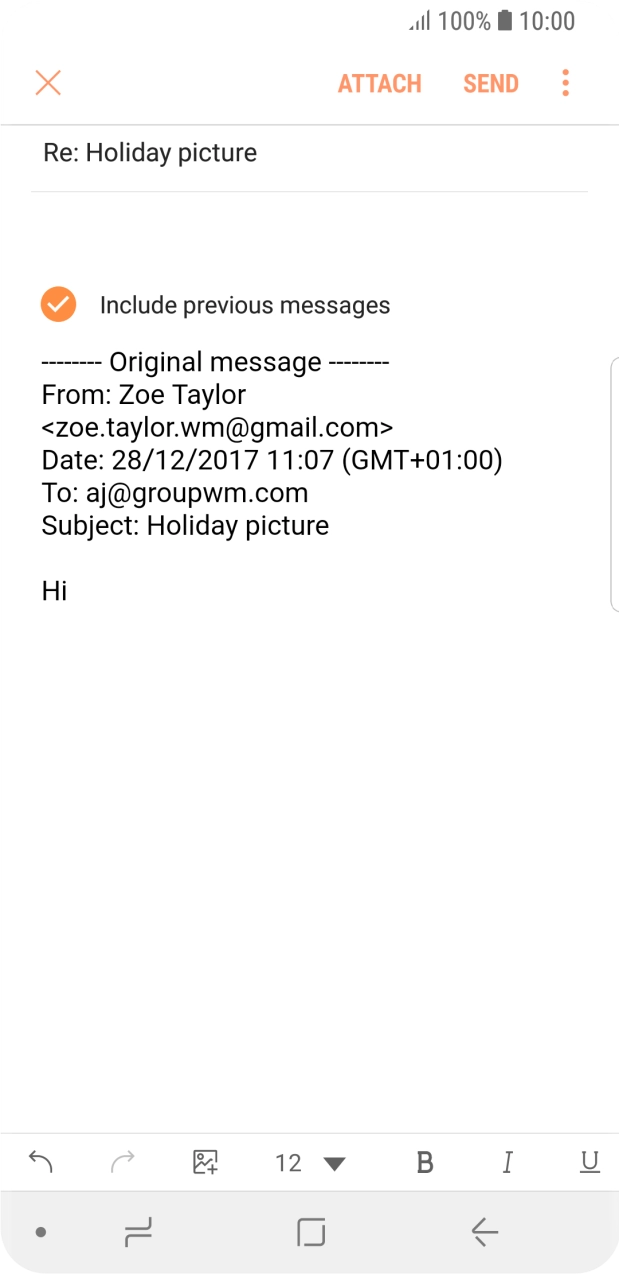 If an application is open on your phone, such as a Mail, you can also use the functions available here, e.g.: Reply to this email.