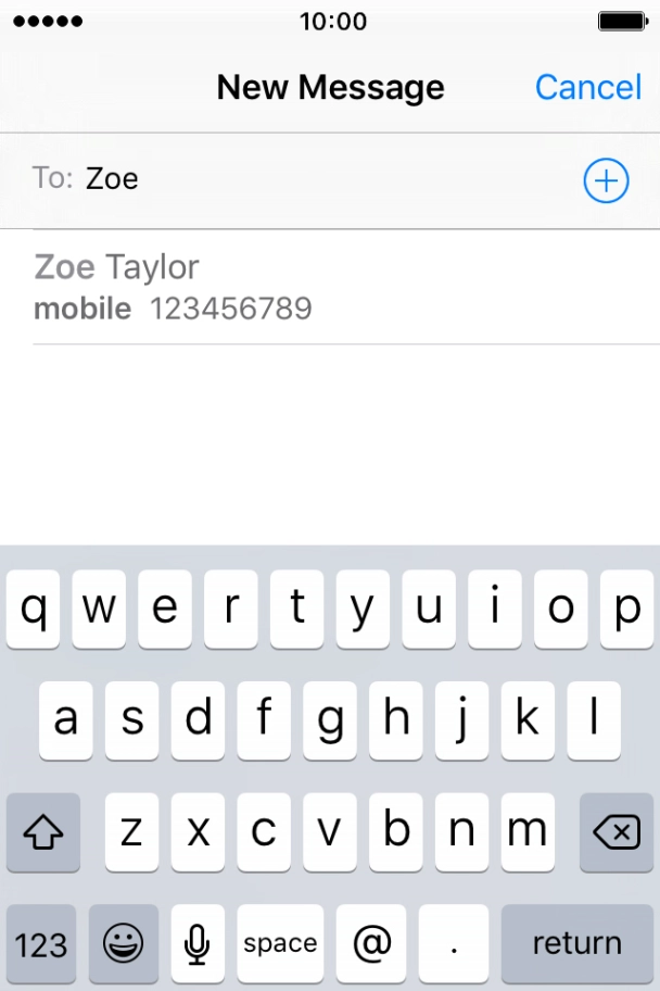 Key in the first letters of the recipient's name and press the required contact.