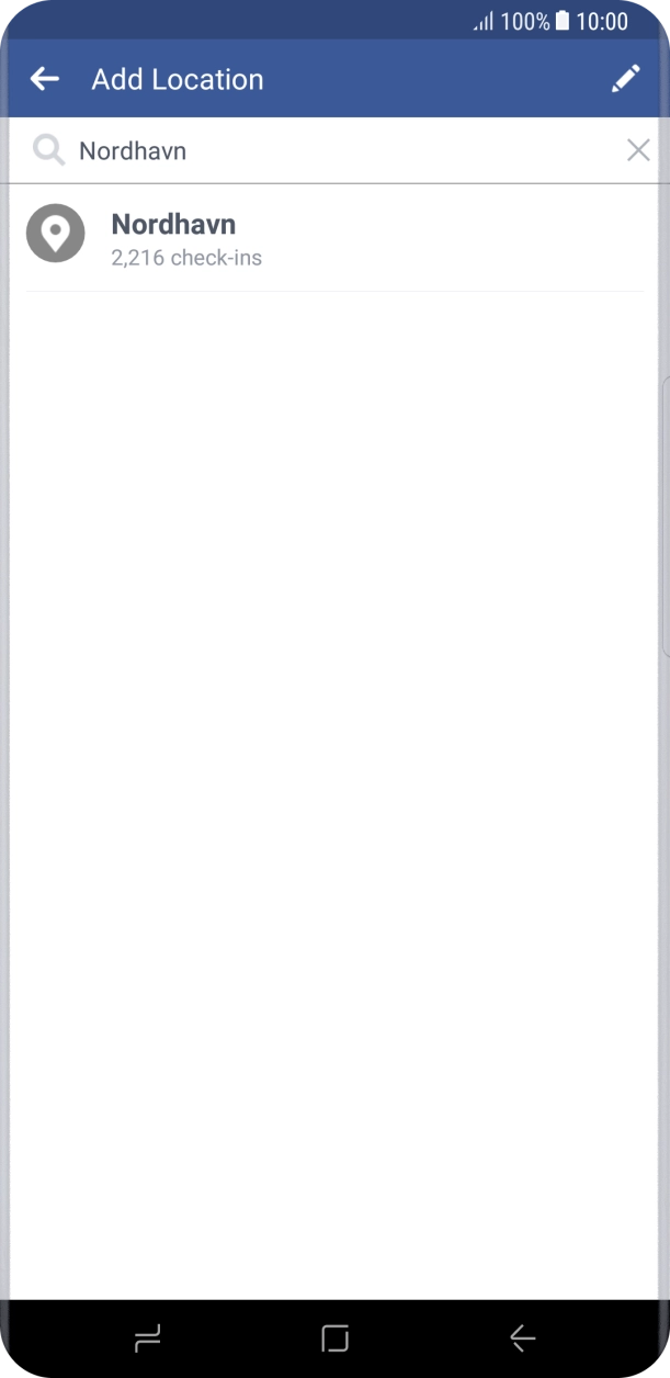 Press the required location.