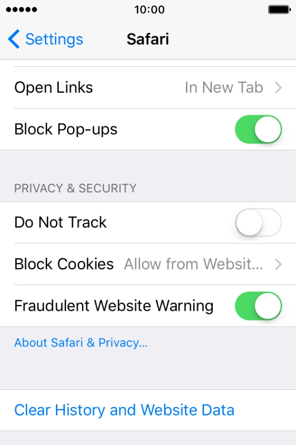 Press Clear History and Website Data. Press Clear History and Website Data.