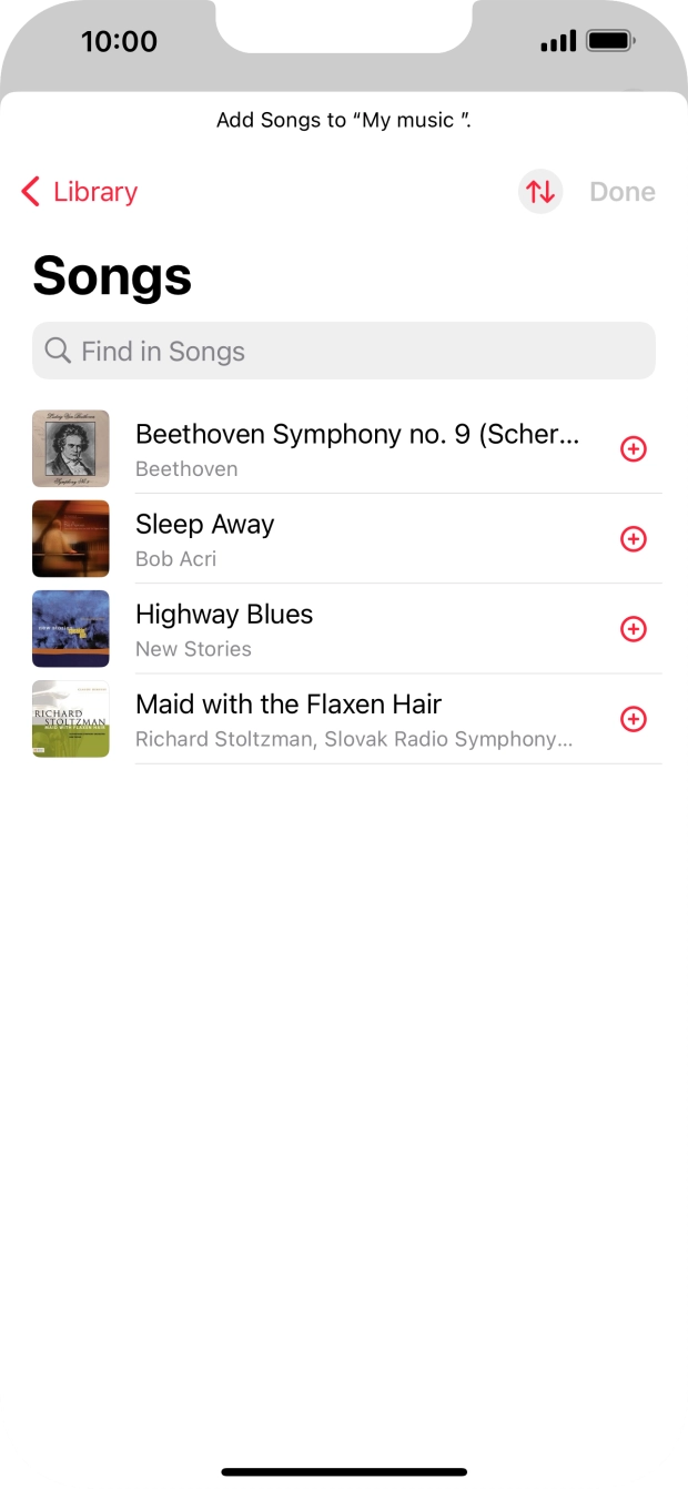 Go to the required category and press the required audio file.