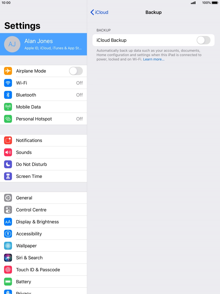 Press the indicator next to 