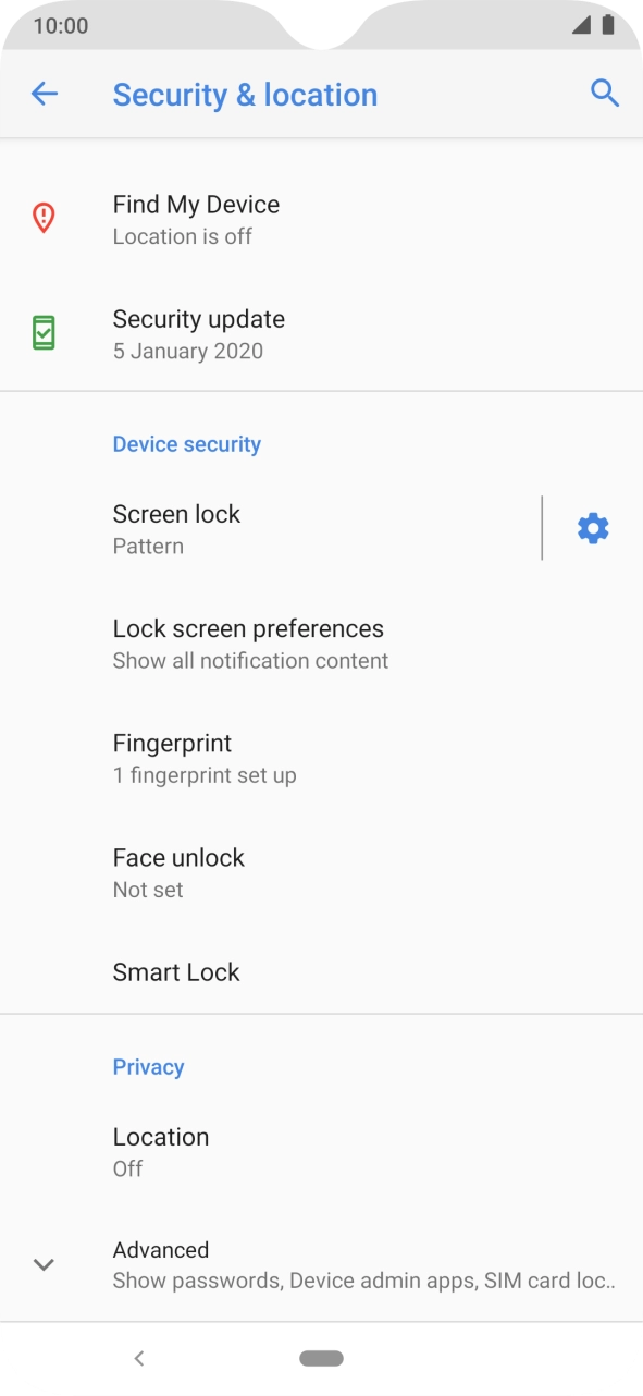 Press Screen lock and key in the additional phone lock code you created earlier.