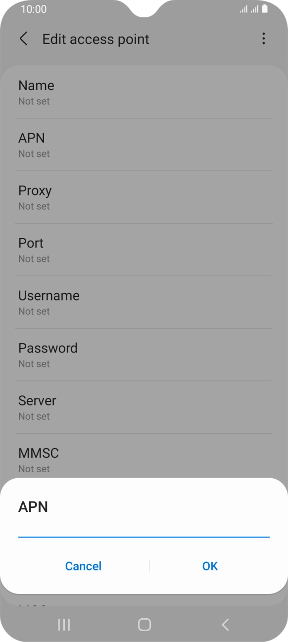 Key in telstra.wap and press OK.