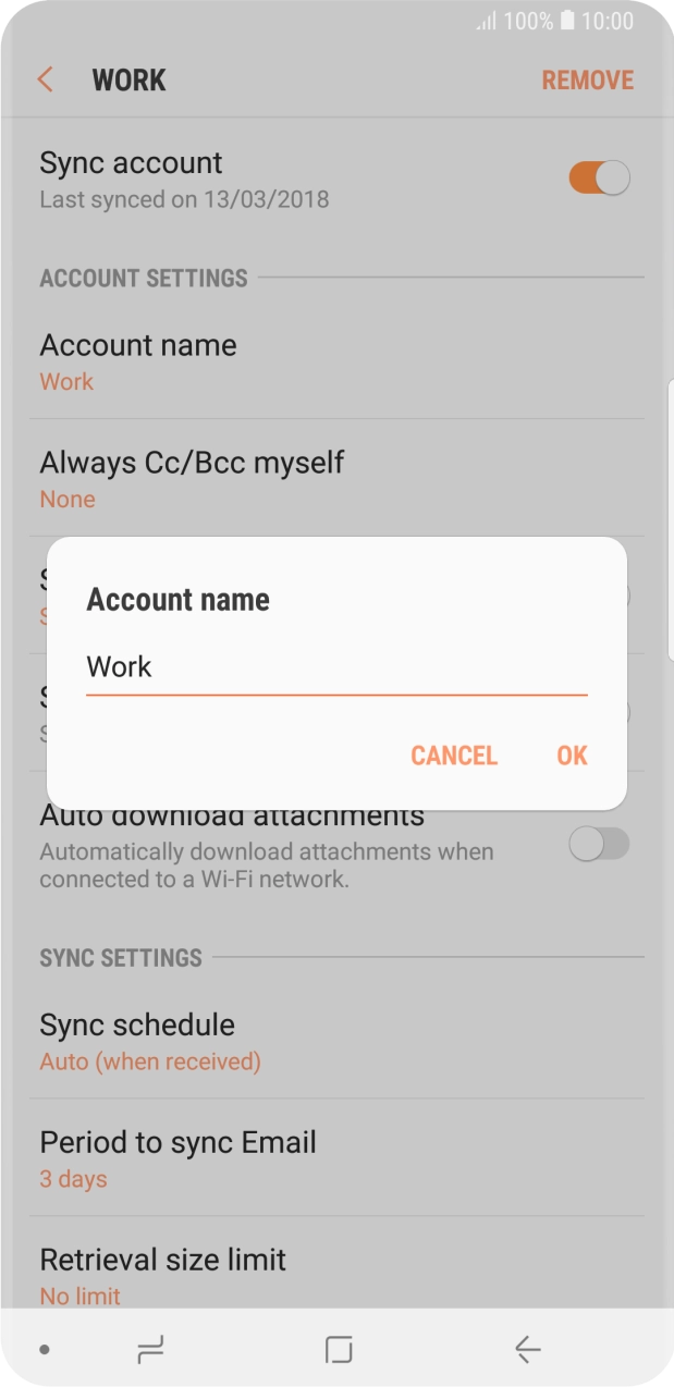 Key in the required name and press OK. Key in the required name and press OK.