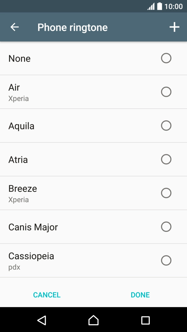 Press the add ring tone icon and go to the required ring tone.