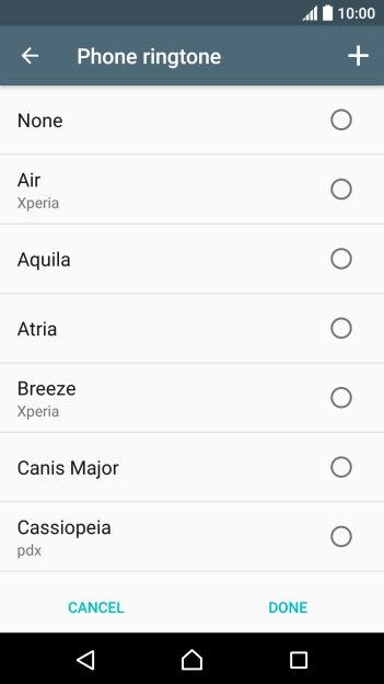 Press the add ring tone icon and go to the required ring tone.