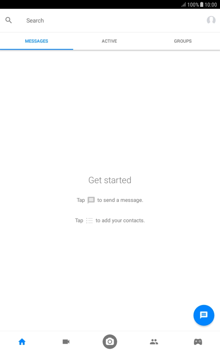 Press the new message icon. Press the new message icon.