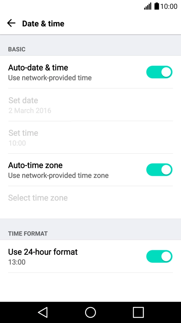Press Auto-time zone to turn off the function.